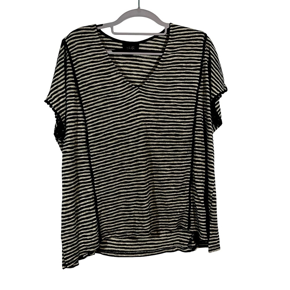 W5 Monochrome Striped Knit Top